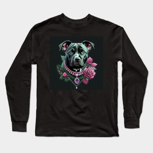 Staffy Portrait Long Sleeve T-Shirt